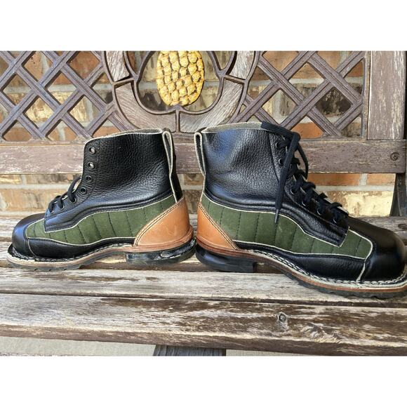 Size EU35/US4.5 NOS Women's Military Army Leather & Canvas Boots Vintage 80s - Picture 6 of 8